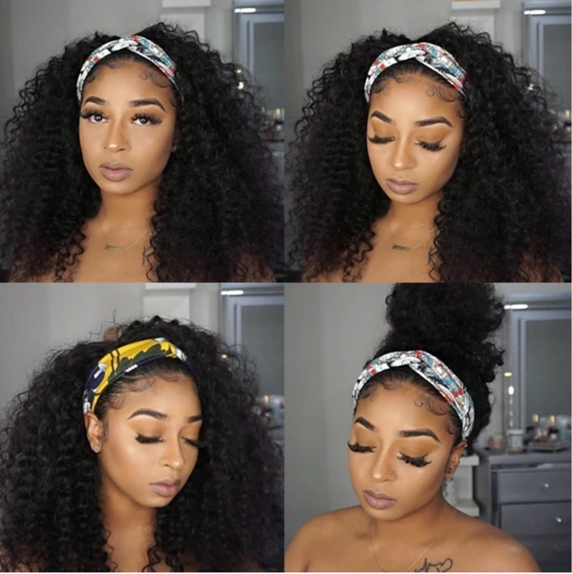 Deep Curly Headband Wig